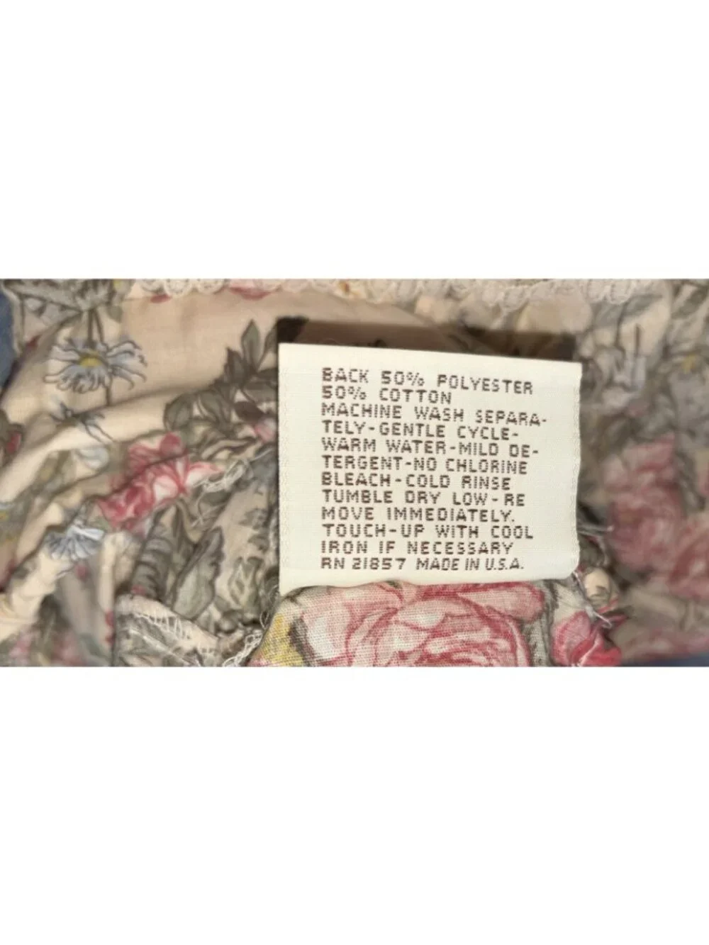 Croscill Floral Neck Roll Pillowcase Ruffled Bolster Cover Vintage Cottagecore